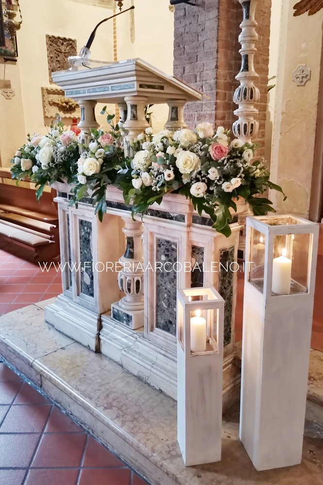 Balaustra fiorita matrimonio chiesa S. Nicolò Padova